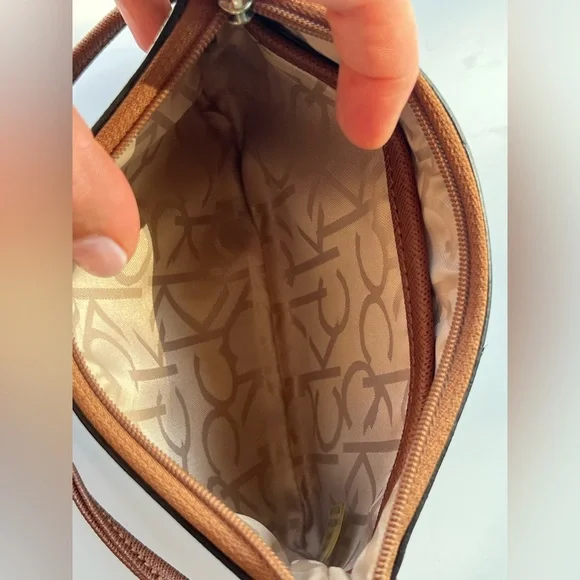 Calvin Klein Tan and Brown Monogram Wristlet - Picture 4 of 6